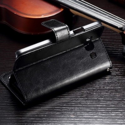 Samsung Galaxy A3 2015 (A300F) atverčiamas juodas odinis dėklas - piniginė / Priedai.lt