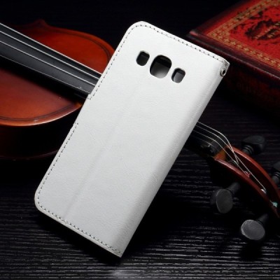Samsung Galaxy A3 2015 (A300F) atverčiamas baltas odinis dėklas - piniginė / Priedai.lt