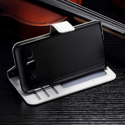 Samsung Galaxy A3 2015 (A300F) atverčiamas baltas odinis dėklas - piniginė / Priedai.lt