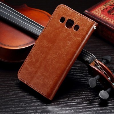 Samsung Galaxy A3 2015 (A300F) atvēramais ādas brūns maciņš (maks) / Vacins.lv