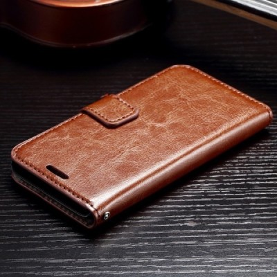 Samsung Galaxy A3 2015 (A300F) atvēramais ādas brūns maciņš (maks) / Vacins.lv