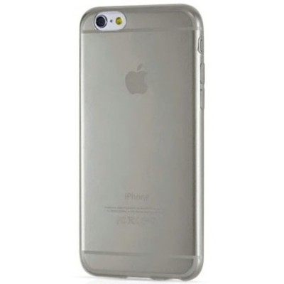Apple iPhone 6 (6s) skaidrus (permatomas) pilkas (tamsintas) kieto silikono TPU ploniausias pasaulyje dėklas / Priedai.lt