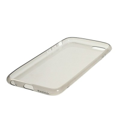 Apple iPhone 6 (6s) skaidrus (permatomas) pilkas (tamsintas) kieto silikono TPU ploniausias pasaulyje dėklas / Priedai.lt