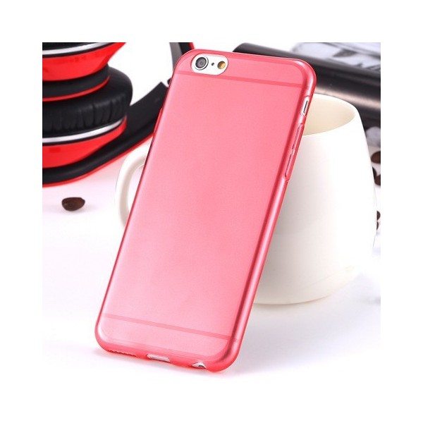 Planākais TPU dzidrs apvalks - sarkans (iPhone 6 / 6S)