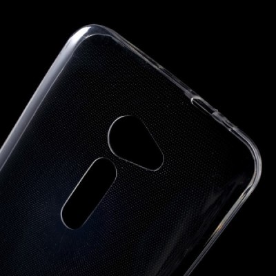 Asus Zenfone 2 5.0 (ZE500CL) dzidrs (caurspīdīgs) cieta silikona TPU pasaulē planākais apvalks / Vacins.lv