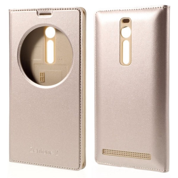 „Smart Window“ atvēramais ādas maciņš - zelta (Zenfone 2 5.5)