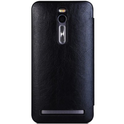 Asus Zenfone 2 5.5 (ZE550ML, ZE551ML) solīds atvēramais ādas melns maciņš - maks / Vacins.lv