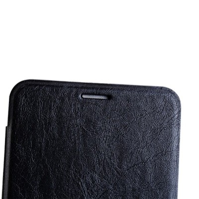 Asus Zenfone 2 5.5 (ZE550ML, ZE551ML) solīds atvēramais ādas melns maciņš - maks / Vacins.lv