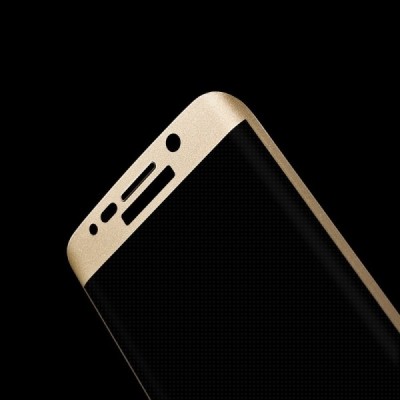 Samsung Galaxy S6 Edge (G925) „Fema“ 9H Tempered Glass sustiprintos apsaugos auksinis pilnai dengiantis apsauginis ekrano stikla