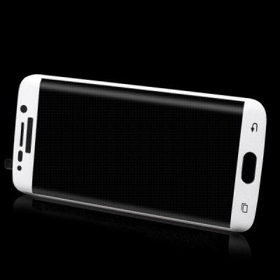 Samsung Galaxy S6 Edge (G925) „Amorus“ 9H Tempered Glass sustiprintos apsaugos baltas pilnai dengiantis apsauginis ekrano stikla