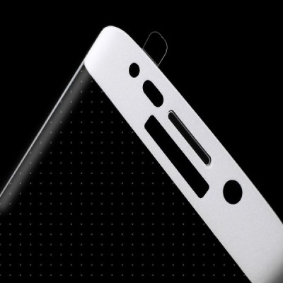 Samsung Galaxy S6 Edge (G925) „Amorus“ 9H Tempered Glass sustiprintos apsaugos baltas pilnai dengiantis apsauginis ekrano stikla