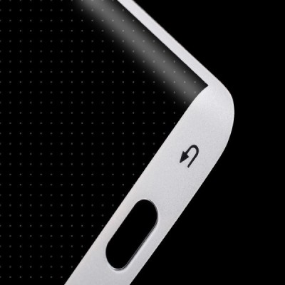 Samsung Galaxy S6 Edge (G925) „Amorus“ 9H Tempered Glass sustiprintos apsaugos baltas pilnai dengiantis apsauginis ekrano stikla