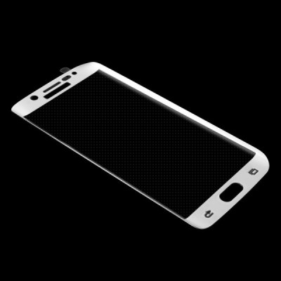 Samsung Galaxy S6 Edge (G925) „Amorus“ 9H Tempered Glass sustiprintos apsaugos baltas pilnai dengiantis apsauginis ekrano stikla
