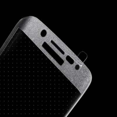 Samsung Galaxy S6 Edge (G925) „3D“ 9H Tempered Glass sustiprintos apsaugos skaidrus (permatomas) pilnai dengiantis apsauginis ek