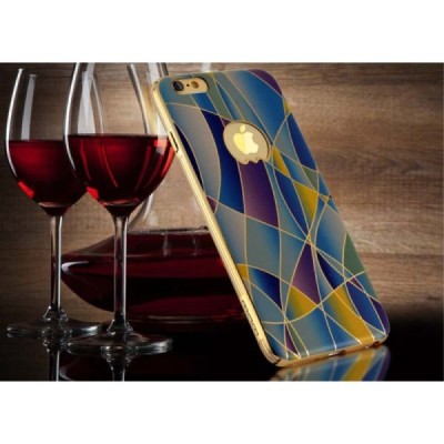 Apple iPhone 6 (6s) „JLW“ Color Palette melsvas su auksiniais apvadais elegantiškas plastikinis dėklas / Priedai.lt