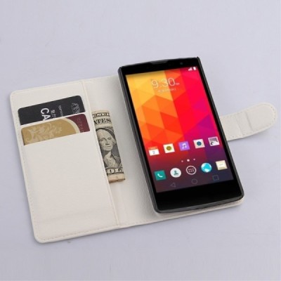 LG G4c (H525) atvēramais balts ādas Litchi maciņš - maks / Vacins.lv