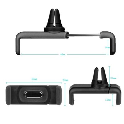 Kompaktiškas juodas automobilinis laikiklis (į vėdinimo groteles) / Priedai.lt