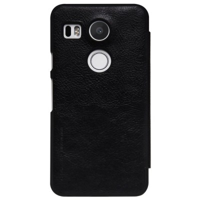 Greznais „Nillkin“ Qin sērijas ādas atvērams melns LG Nexus 5X maciņš (maks) / Vacins.lv