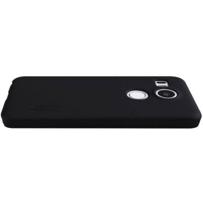 LG Nexus 5X Nillkin Frosted Shield melns plastmasas apvalks + ekrāna aizsargplēve / Vacins.lv