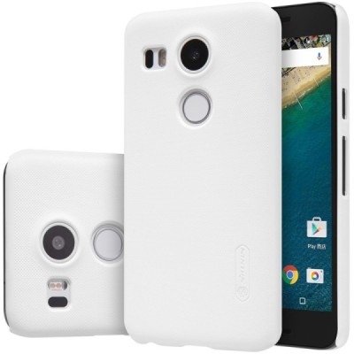 LG Nexus 5X Nillkin Frosted Shield balts plastmasas apvalks + ekrāna aizsargplēve / Vacins.lv