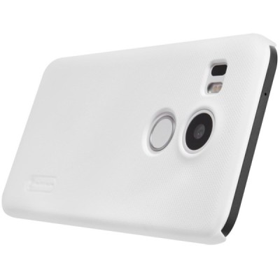 LG Nexus 5X Nillkin Frosted Shield balts plastmasas apvalks + ekrāna aizsargplēve / Vacins.lv