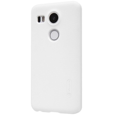 LG Nexus 5X Nillkin Frosted Shield balts plastmasas apvalks + ekrāna aizsargplēve / Vacins.lv