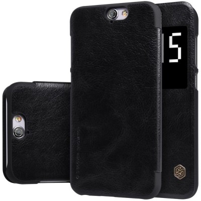 Greznais „Nillkin“ Qin sērijas ādas atvērams melns HTC One A9 maciņš / Vacins.lv