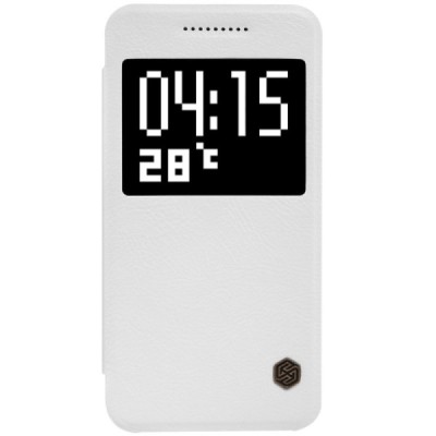 Greznais „Nillkin“ Qin sērijas ādas atvērams balts HTC One A9 maciņš / Vacins.lv