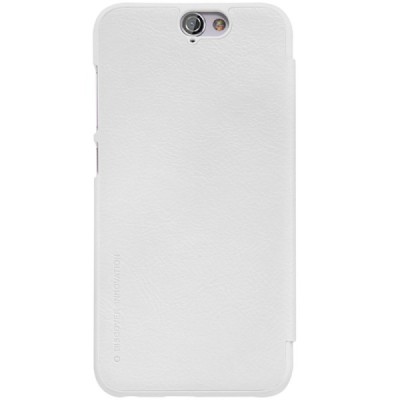 Greznais „Nillkin“ Qin sērijas ādas atvērams balts HTC One A9 maciņš / Vacins.lv