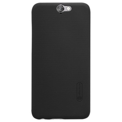 HTC One A9 Nillkin Frosted Shield juodas plastikinis dėklas + apsauginė ekrano plėvelė / Priedai.lt