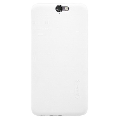 HTC One A9 Nillkin Frosted Shield baltas plastikinis dėklas + apsauginė ekrano plėvelė / Priedai.lt