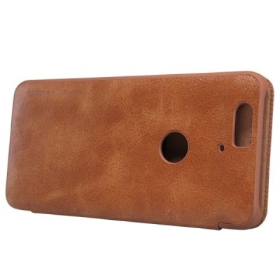 Greznais „Nillkin“ Qin sērijas ādas atvērams brūns Huawei Nexus 6P maciņš (maks) / Vacins.lv