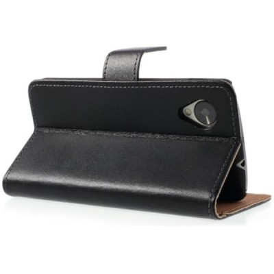 „Litchi“ odinis juodas LG Nexus 5 E980 dėklas - piniginė / Priedai.lt