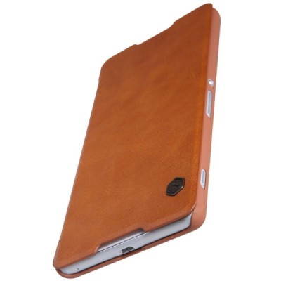 Greznais „Nillkin“ Qin sērijas ādas atvērams brūns Sony Xperia C5 Ultra maciņš (maks) / Vacins.lv