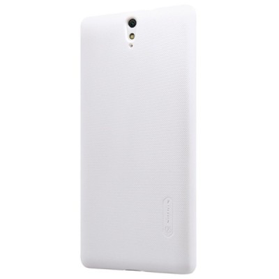 Sony Xperia C5 Ultra Nillkin Frosted Shield baltas plastikinis dėklas + apsauginė ekrano plėvelė / Priedai.lt