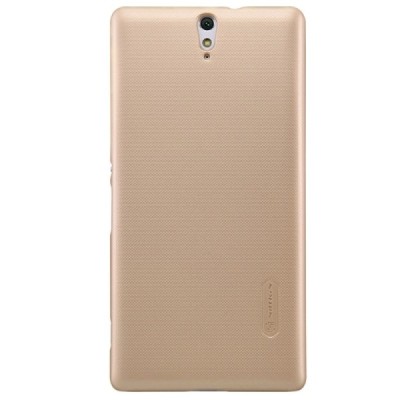 Sony Xperia C5 Ultra Nillkin Frosted Shield zelta plastmasas apvalks + ekrāna aizsargplēve / Vacins.lv