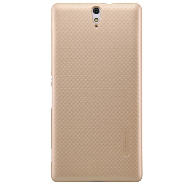 „Nillkin“ Frosted Shield apvalks - zelta + ekrāna aizsargplēve (Xperia C5 Ultra)