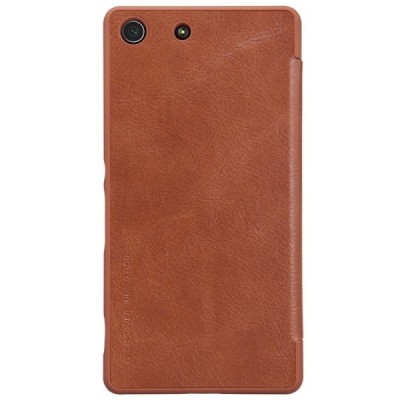 Greznais „Nillkin“ Qin sērijas ādas atvērams brūns Sony Xperia M5 maciņš (maks) / Vacins.lv