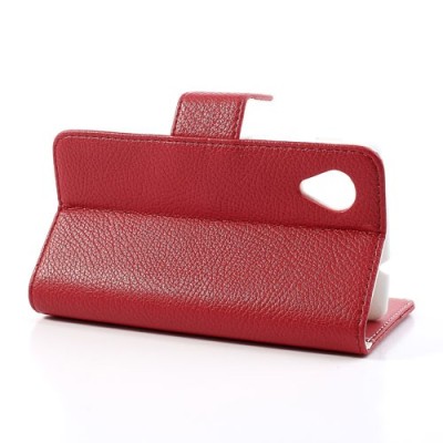 „Litchi“ odinis raudonas LG Nexus 5 E980 dėklas - piniginė / Priedai.lt