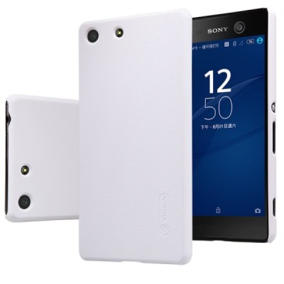 Sony Xperia M5 Nillkin Frosted Shield balts plastmasas apvalks + ekrāna aizsargplēve / Vacins.lv