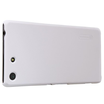 Sony Xperia M5 Nillkin Frosted Shield balts plastmasas apvalks + ekrāna aizsargplēve / Vacins.lv