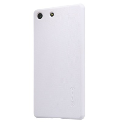 Sony Xperia M5 Nillkin Frosted Shield balts plastmasas apvalks + ekrāna aizsargplēve / Vacins.lv