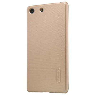 Sony Xperia M5 Nillkin Frosted Shield zelta plastmasas apvalks + ekrāna aizsargplēve / Vacins.lv