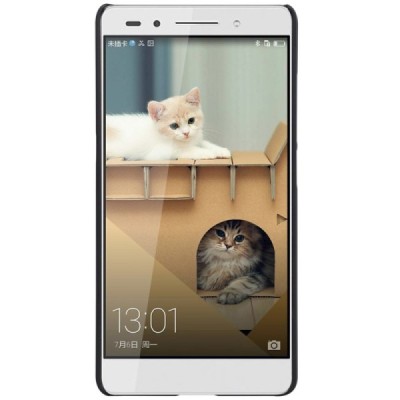 Huawei Honor 7 Nillkin Frosted Shield melns plastmasas apvalks + ekrāna aizsargplēve / Vacins.lv