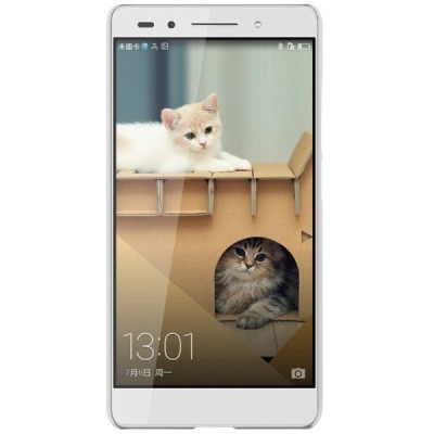 Huawei Honor 7 Nillkin Frosted Shield balts plastmasas apvalks + ekrāna aizsargplēve / Vacins.lv