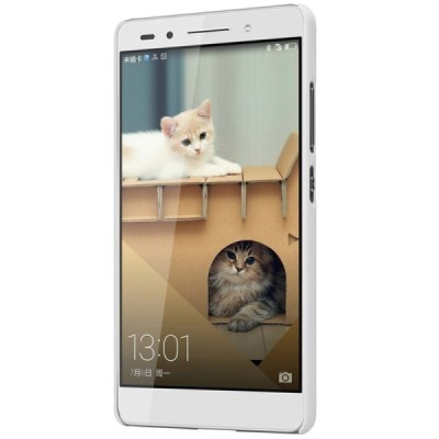 Huawei Honor 7 Nillkin Frosted Shield balts plastmasas apvalks + ekrāna aizsargplēve / Vacins.lv