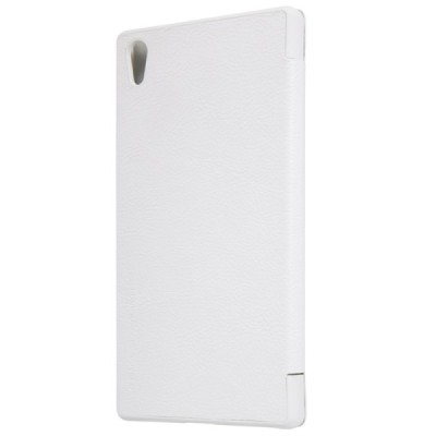 Greznais „Nillkin“ Qin sērijas ādas atvērams balts Sony Xperia Z5 Premium maciņš (maks) / Vacins.lv
