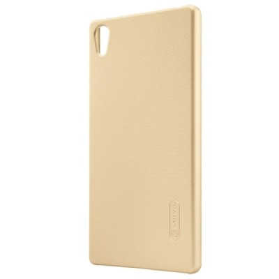 Sony Xperia Z5 Premium Nillkin Frosted Shield zelta plastmasas apvalks + ekrāna aizsargplēve / Vacins.lv