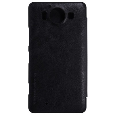 Greznais „Nillkin“ Qin sērijas ādas atvērams melns Microsoft Lumia 950 maciņš (maks) / Vacins.lv