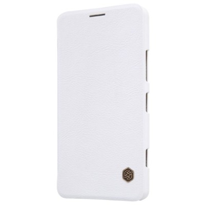 Prabangus „Nillkin“ Qin serijos baltas odinis atverčiamas Microsoft Lumia 950 dėklas / Priedai.lt